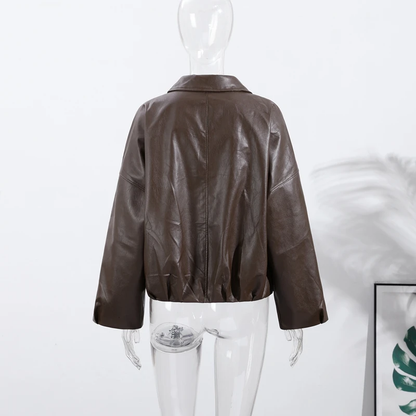 Raven Belted Leather Jacket – Effortless Cool Vibe