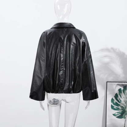 Raven Belted Leather Jacket – Effortless Cool Vibe